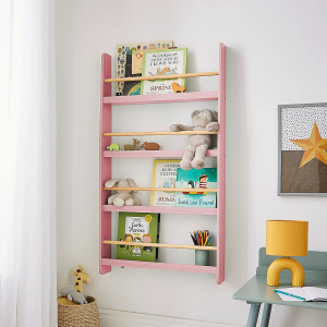 Baby Pink Montessori children's room kindergarten kindergarten activity room wall shelf, montessori wall bookshelf